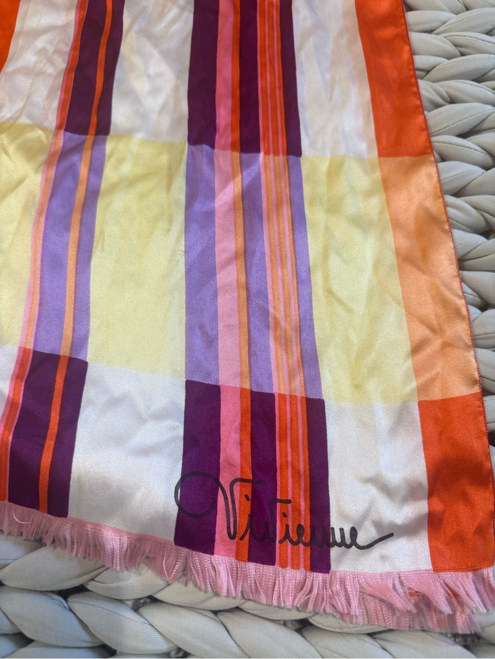 Vintage Vivienne Westwood Striped Silk Scarf